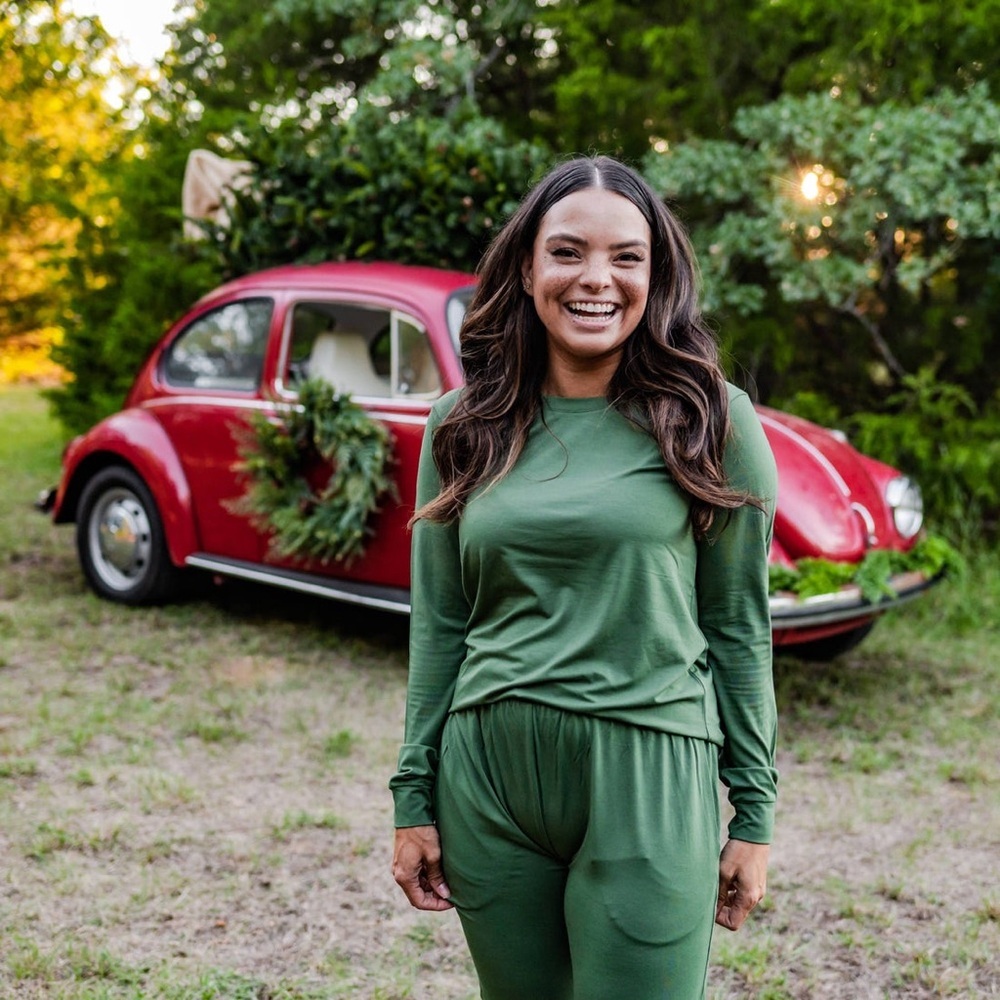 Kyte Women's Bamboo Jogger Pajama Set Evergreen Large